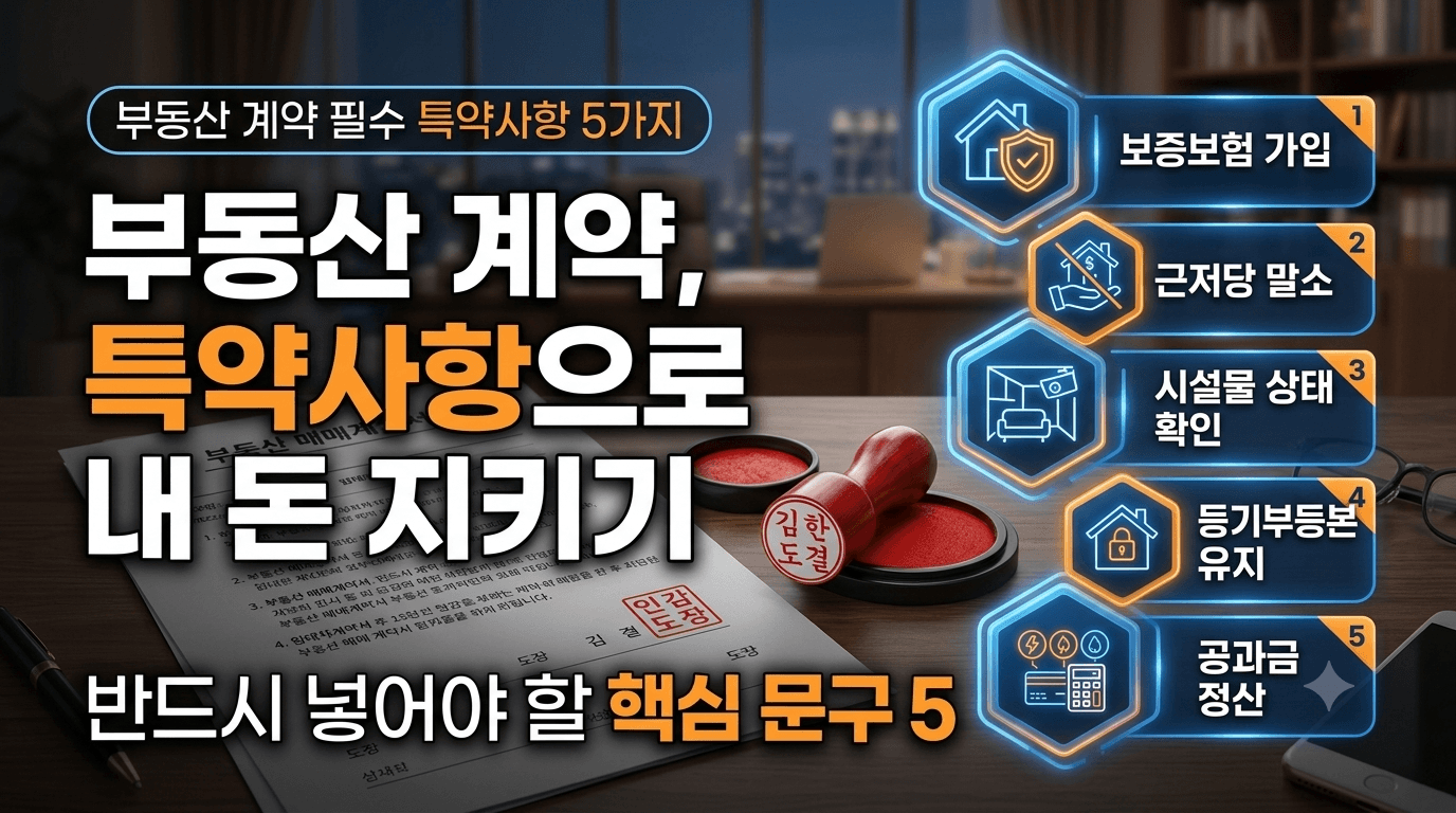 부동산 계약 특약사항 5가지 안내 이미지
