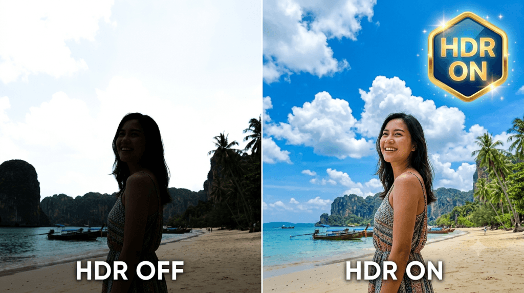 스마트폰 카메라 설정 HDR 기능 비교