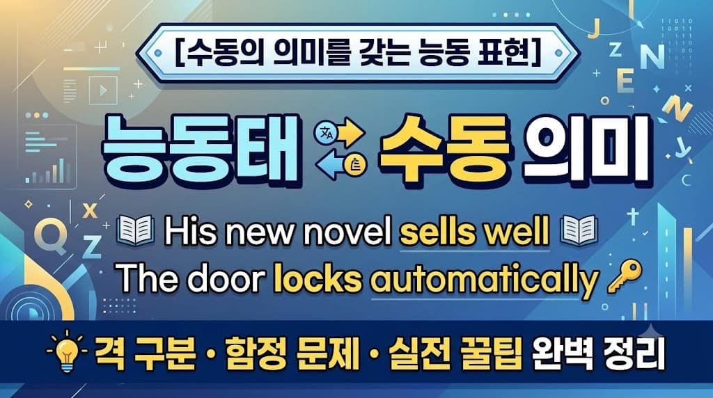 수동 의미 능동 동사 및 need ~ing 수동 구문 완벽 정리 썸네일 이미지