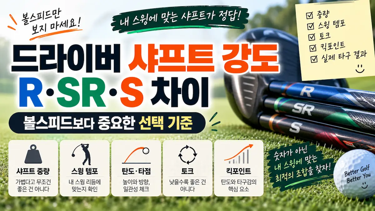 드라이버 샤프트 강도 R SR S 차이와 샤프트 선택 기준