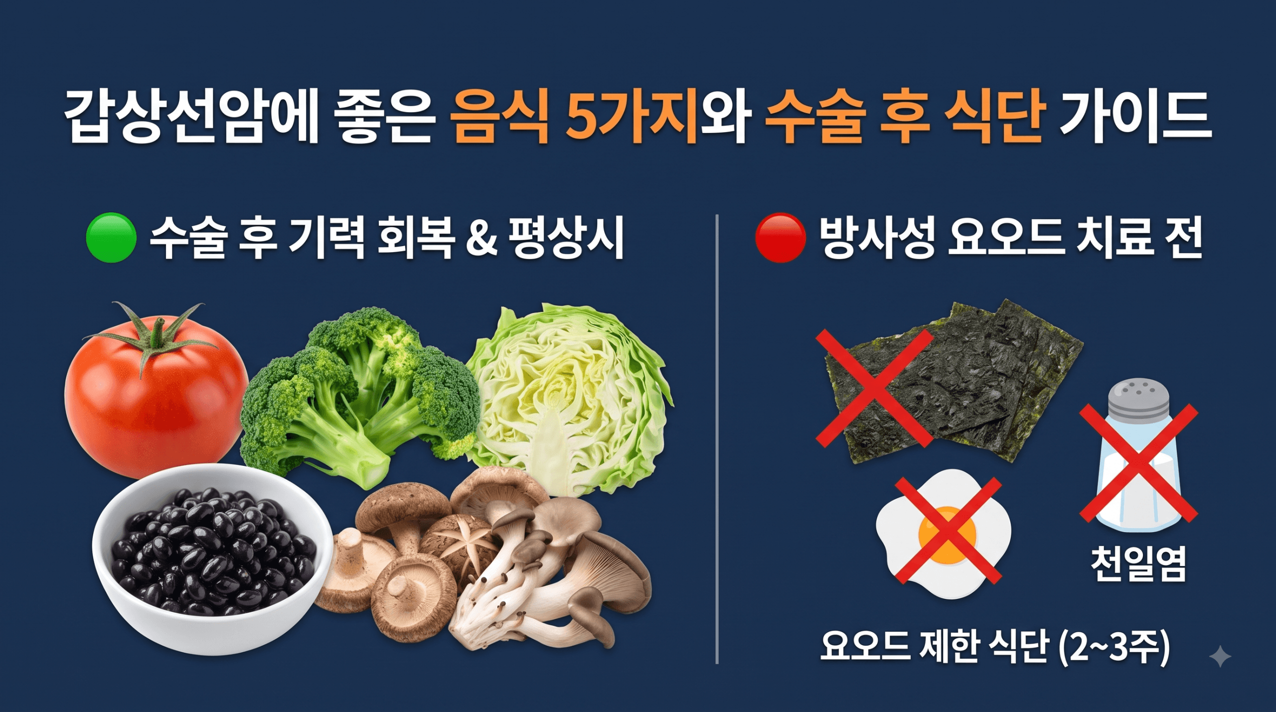 갑상선암에 좋은 음식 수술 후 식단 가이드