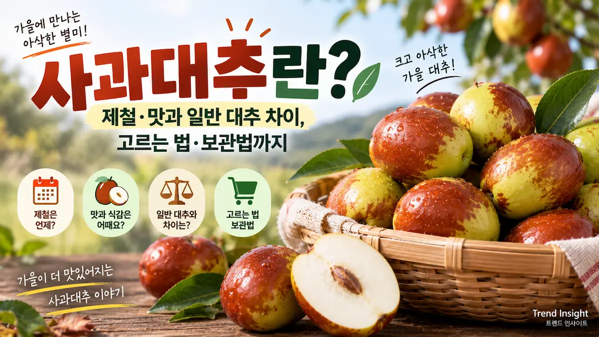 사과대추 제철과 맛, 일반 대추 차이와 고르는 법 보관법