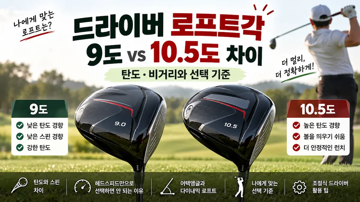 드라이버 로프트각 9도와 10.5도 탄도 비거리 차이와 선택 기준