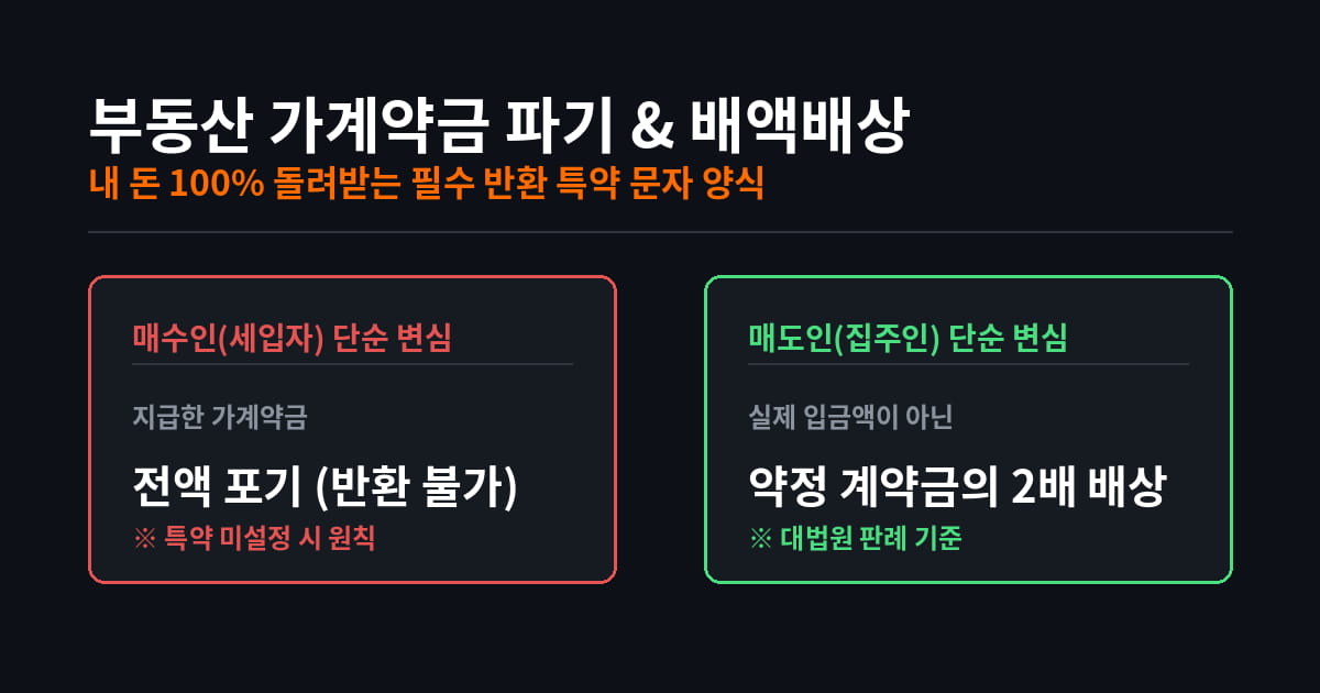 가계약금 반환 및 파기 배액배상 썸네일