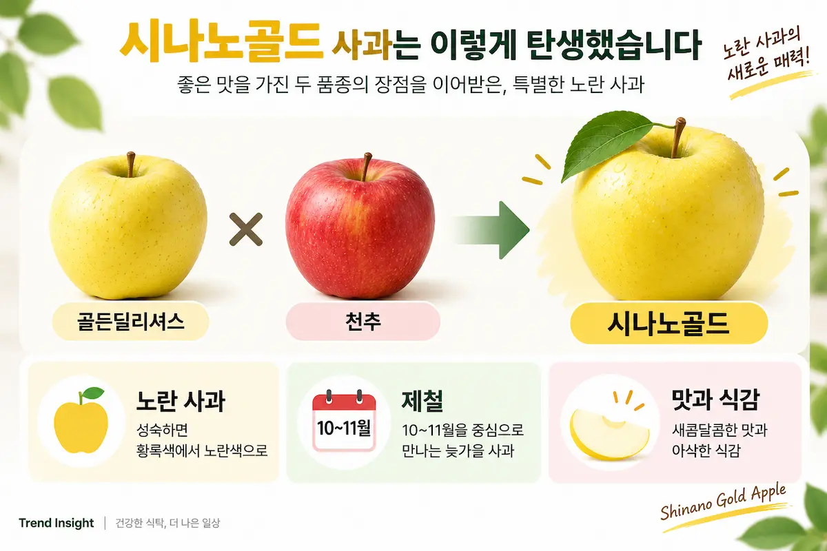 골든딜리셔스와 천추를 교배한 시나노골드 사과의 제철과 맛 특징