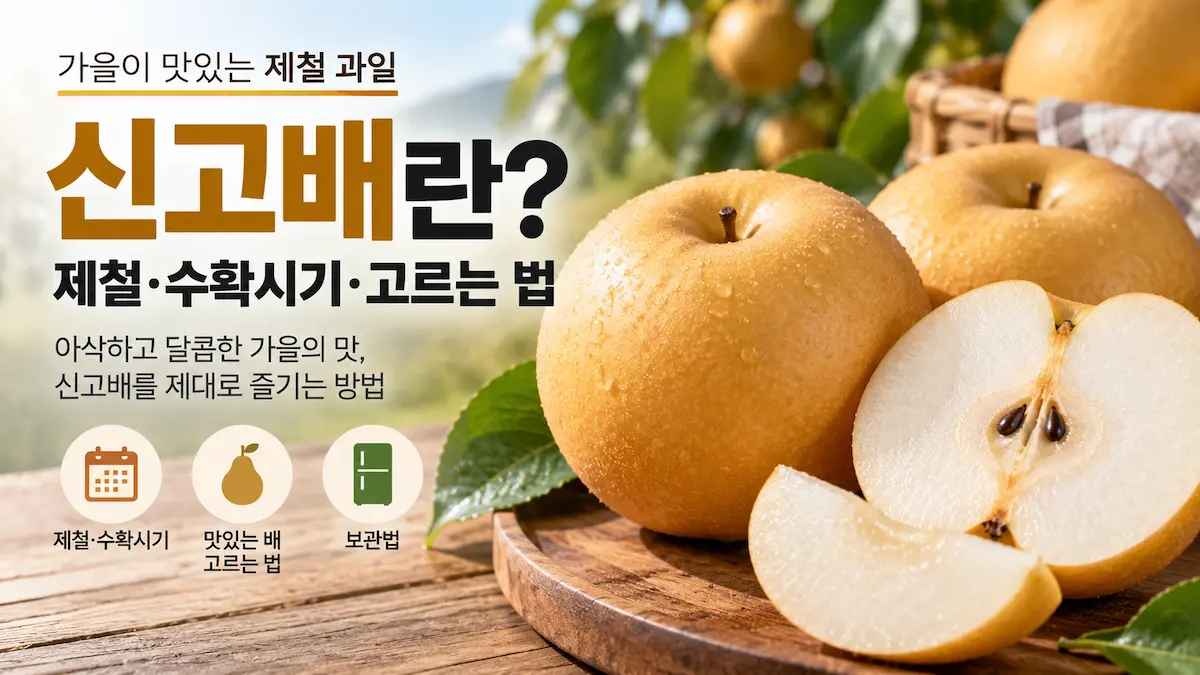 신고배 제철 수확시기와 맛있는 배 고르는 법