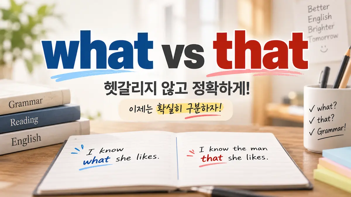 관계대명사 what과 that 차이와 구별법을 설명하는 영어 문법 대표 이미지